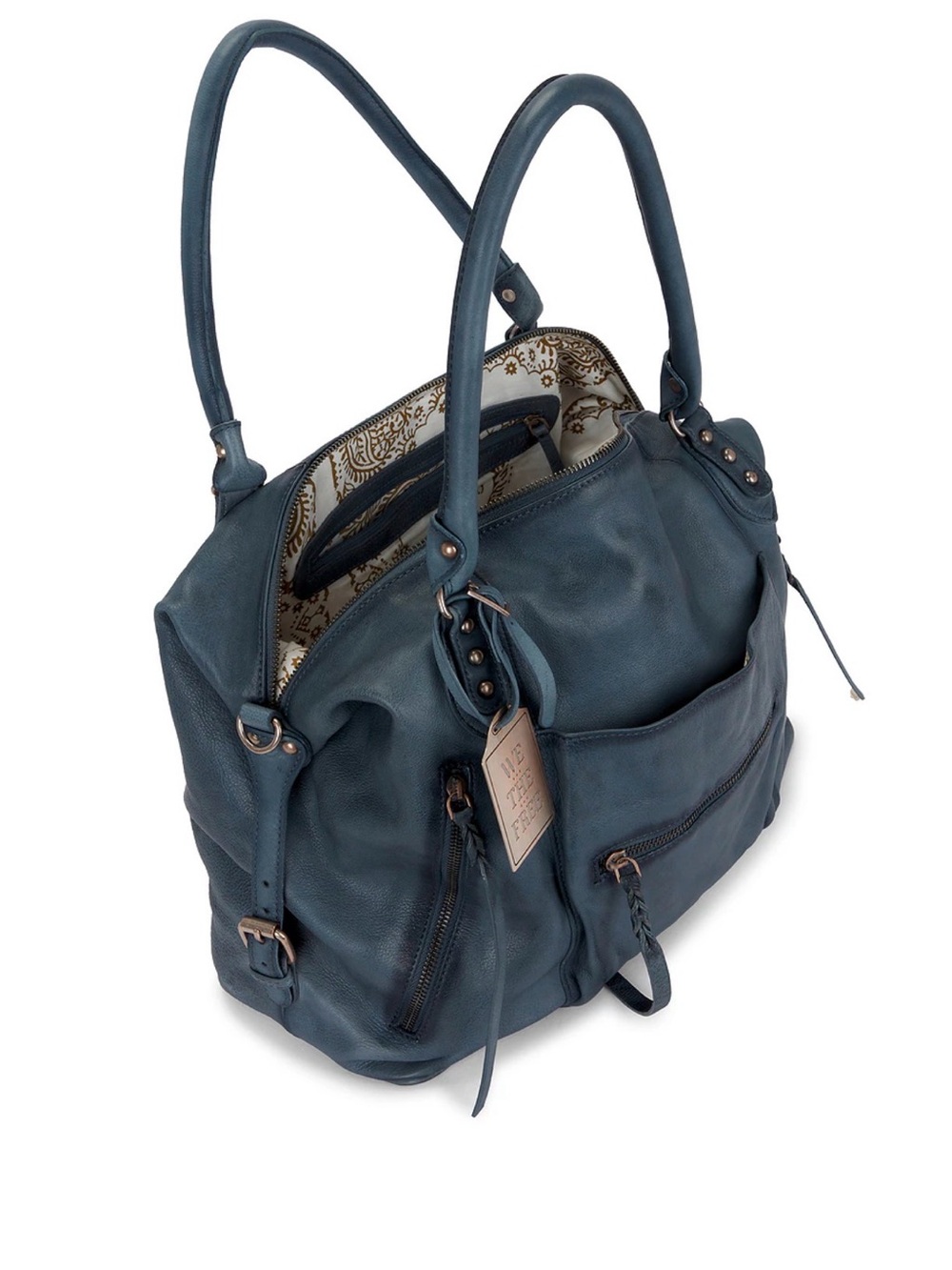 Free People We The Free Emerson Full Sized Shoulder Bag in Stormy Sea, NWT - Picture 4 of 5